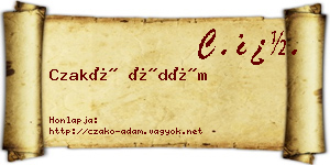 Czakó Ádám névjegykártya