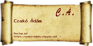 Czakó Ádám névjegykártya